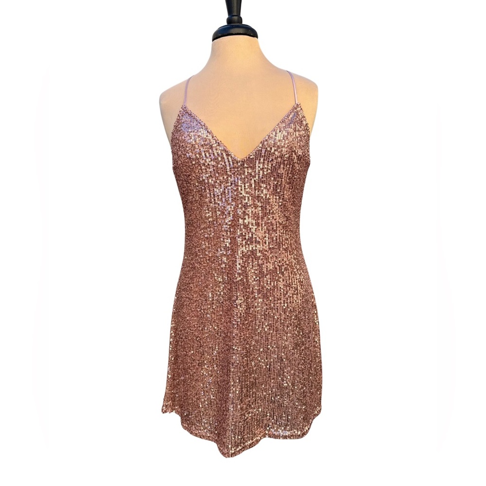 Victoria's Secret Rose Gold Sequin Mini Dress
